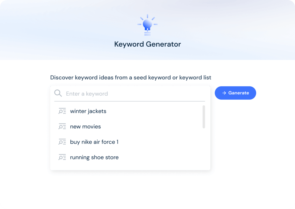 keyword ideas with keyword generator