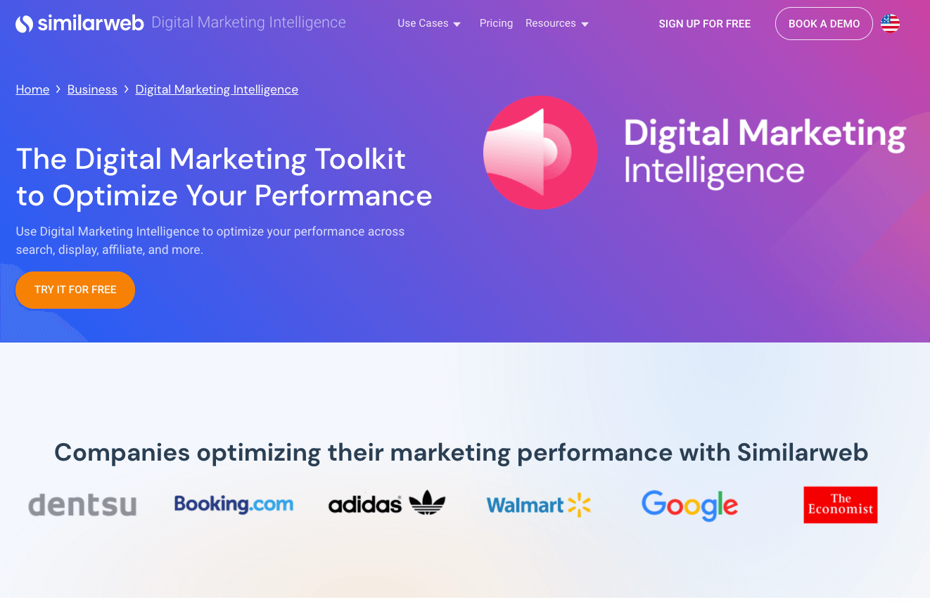 Similarweb’s Digital Marketing Intelligence provides an all-inclusive tool kit for optimizing your traffic across search, display, affiliate, and more.