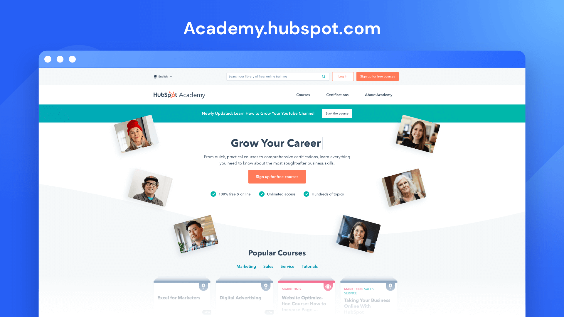 Скриншот стратегии цифрового маркетинга academy.hubspot.com