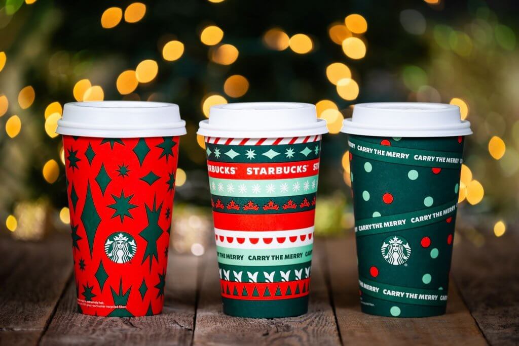 Starbucks seasonal trends - Christmas themed cups 