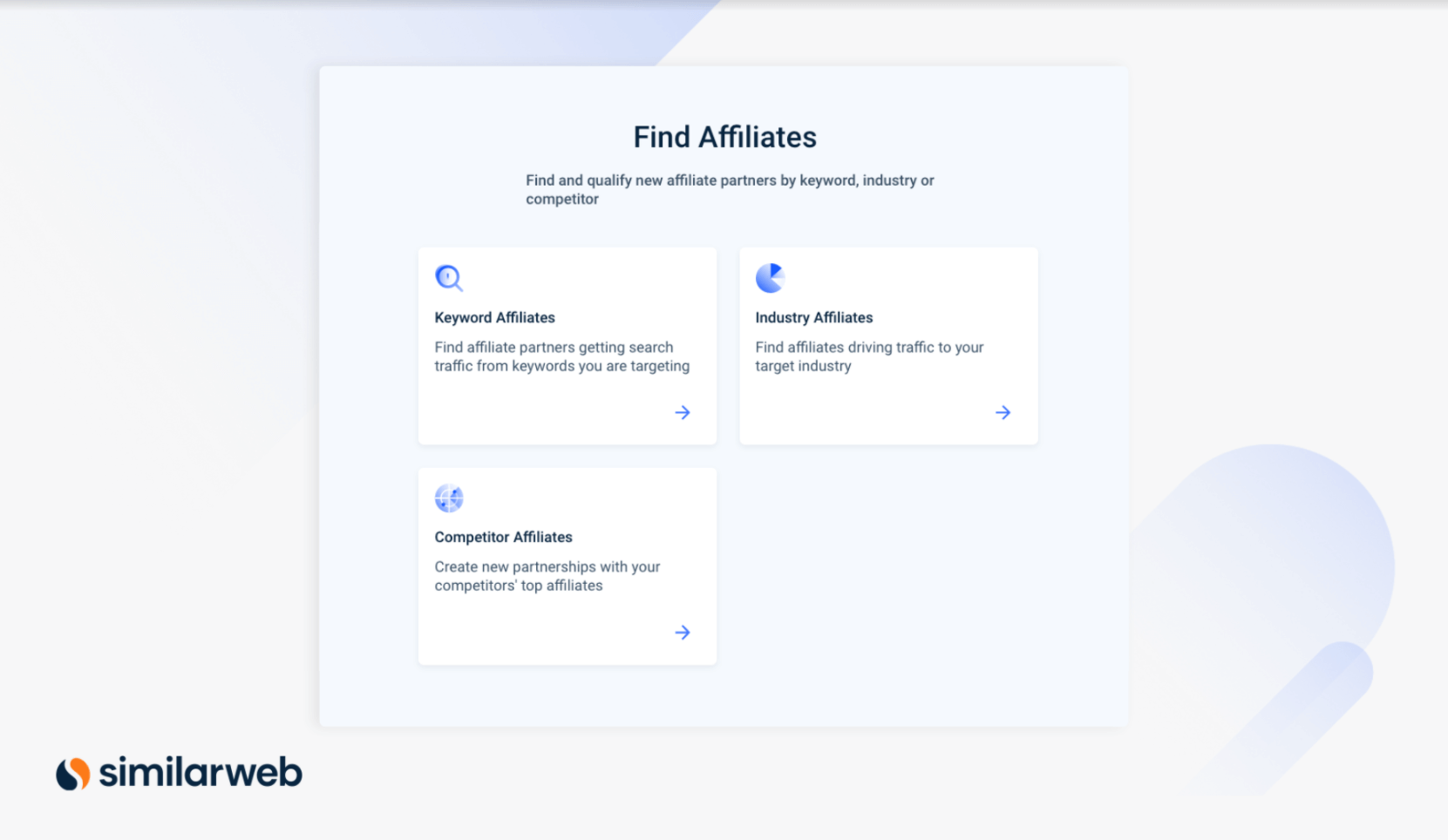 Find Affiliates in Similarweb platform representing Affiliate Marketing Opportunities