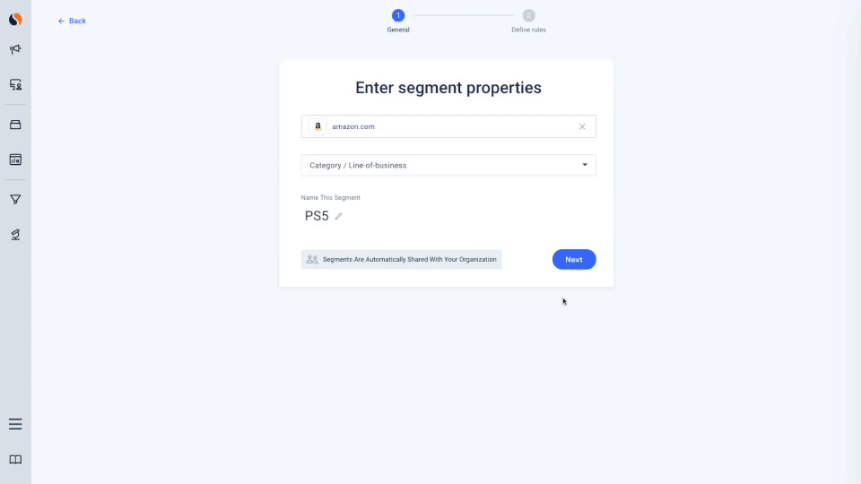 video showing how to enter segment properties