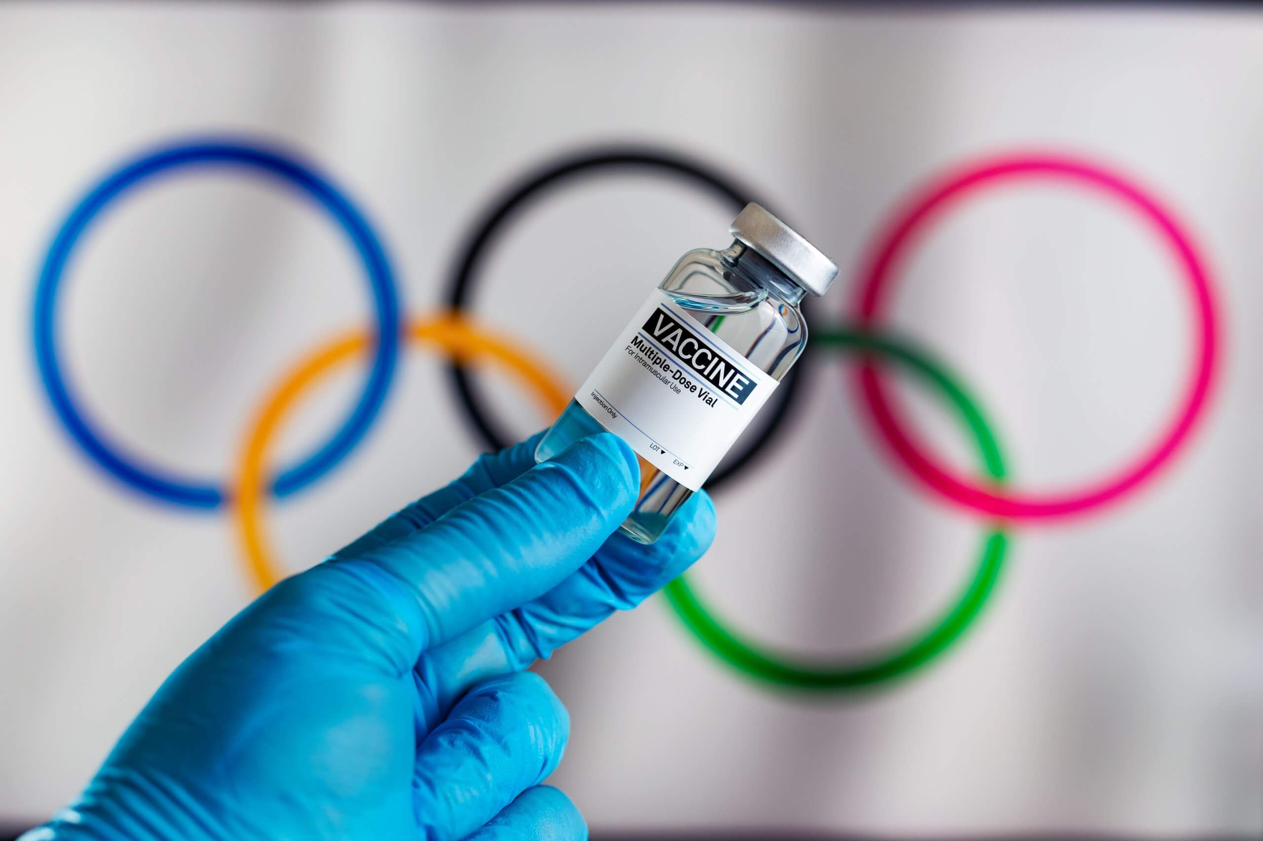 Olympics symbol plus vaccine