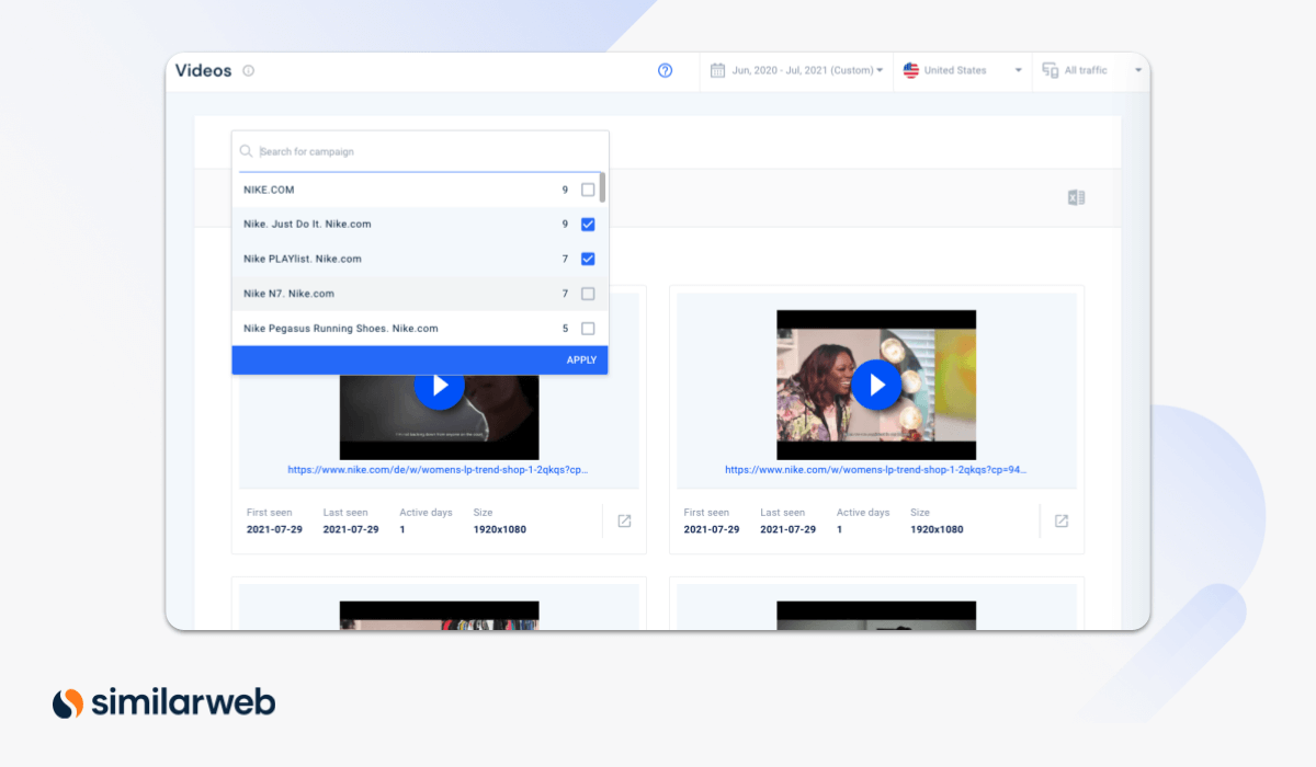 Video Filters from Similarweb