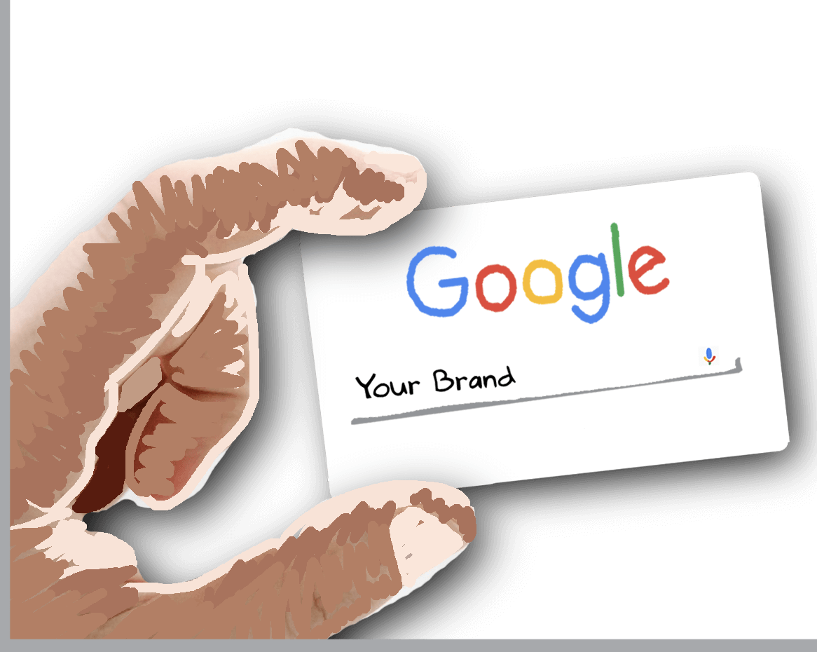 Google your brand business card for brand SERP