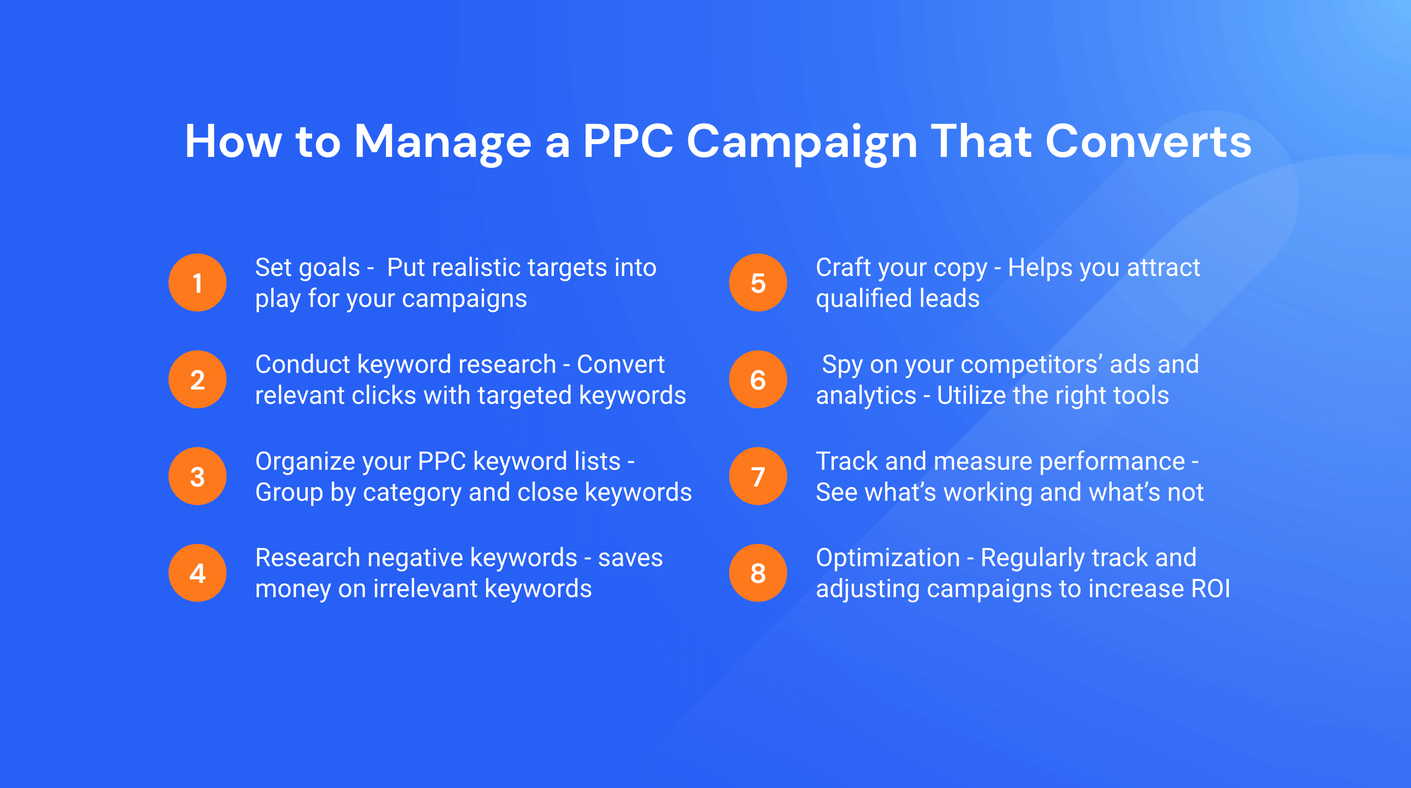 How to manage a PPC campaign that converts in 8 steps