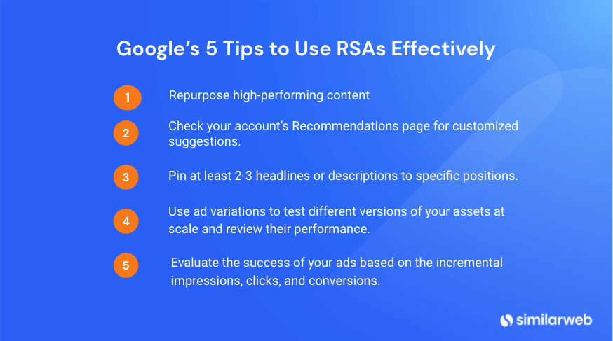 Google's 5 tips to use RSAs effectively