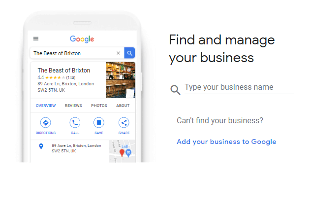 Google my business - Add business step 1