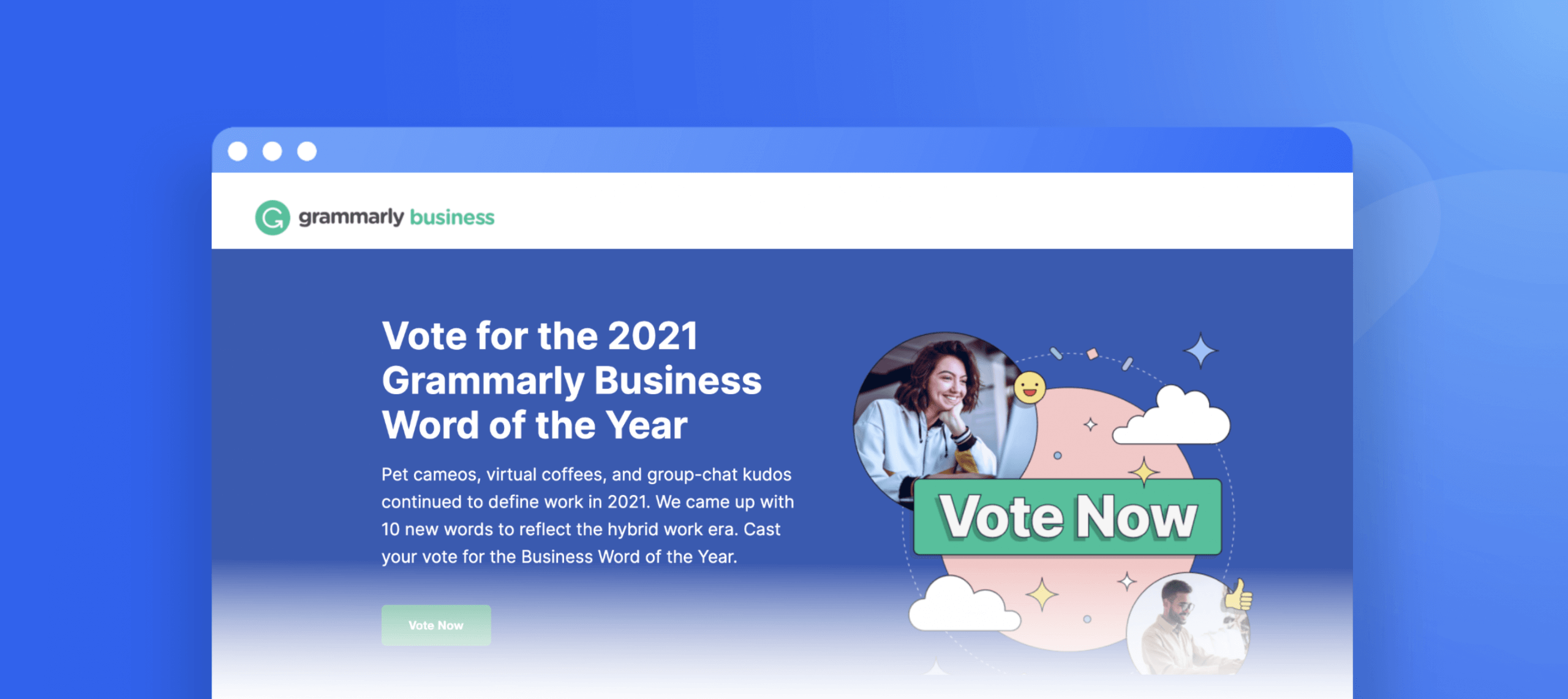 Grammarly lp to vote for the 2021 Grammarly business word of the year