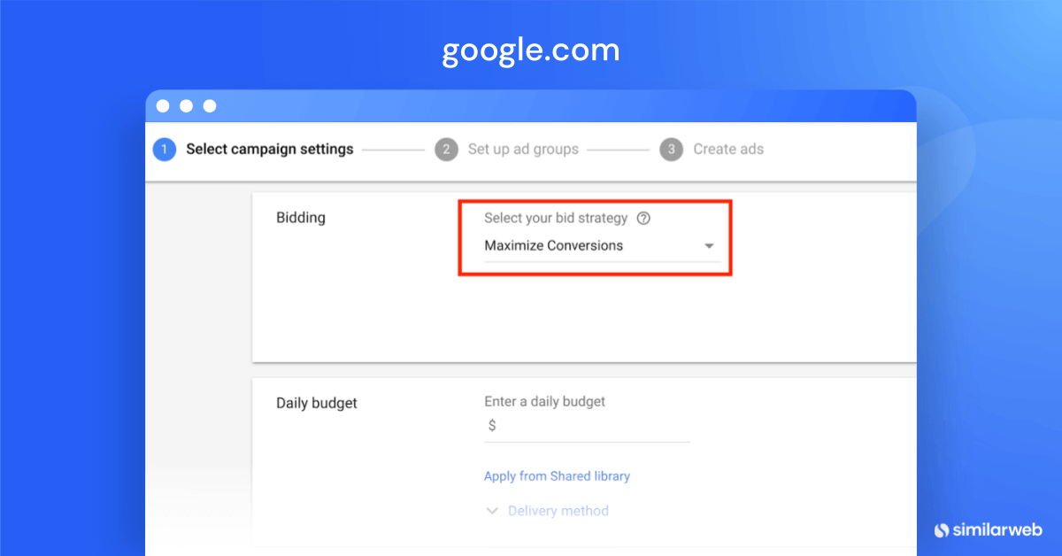 Como selecionar “maximizar conversão” no Google Ad Console