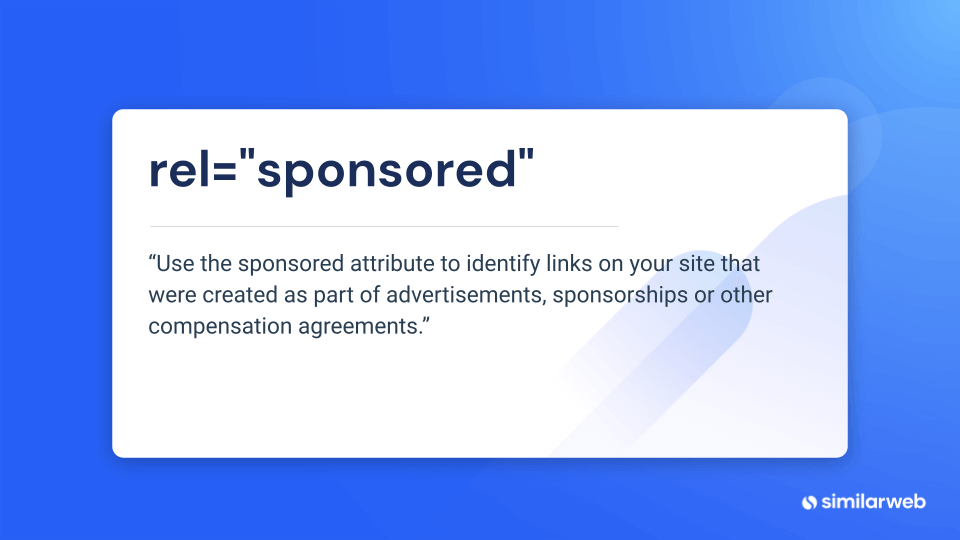 What is the rel=”sponsored” attribute