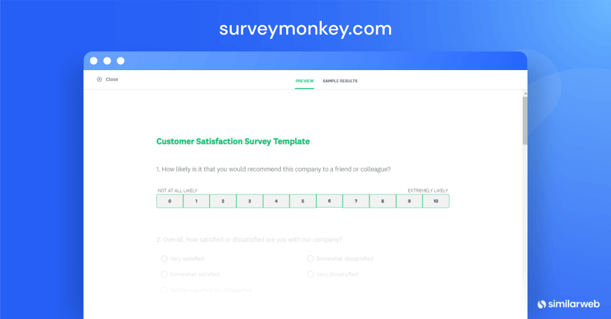 Bild mit einer Umfrage von Survey Monkey