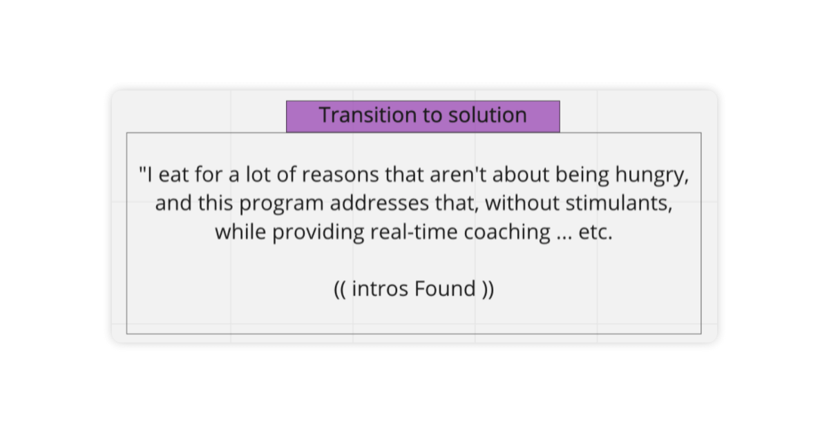 Transition to solution.