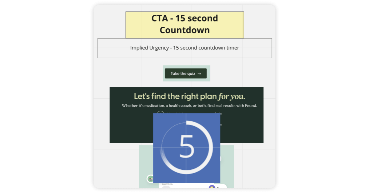 CTA - 15 second countdown.