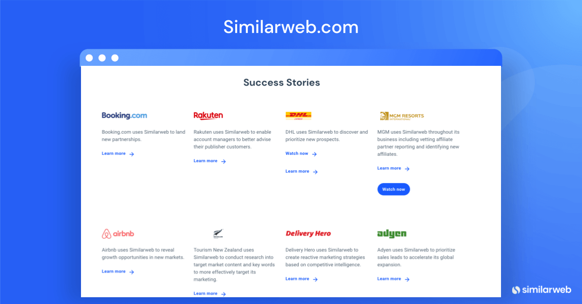 Similarweb case studies and success stories.