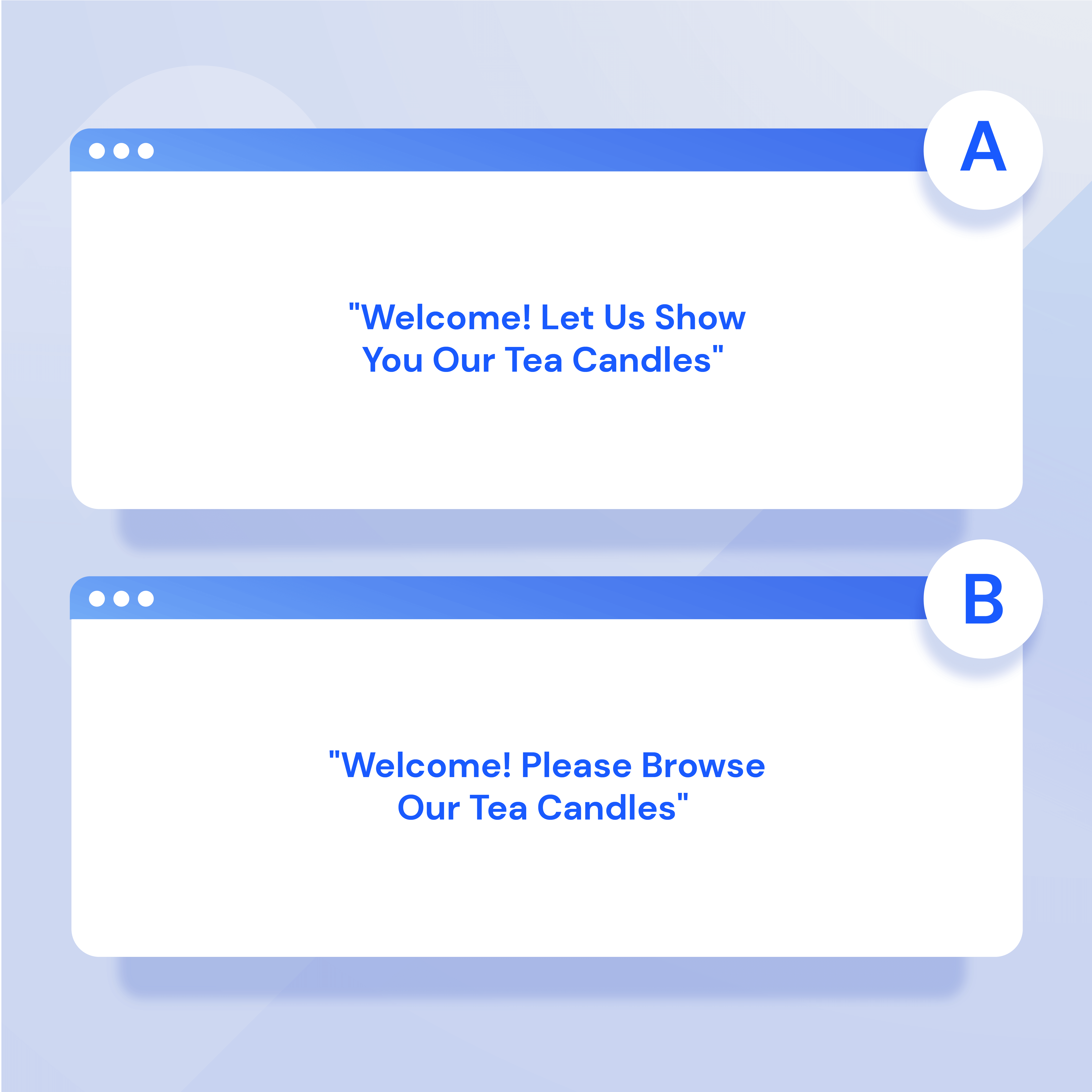 Example of website A/B testing