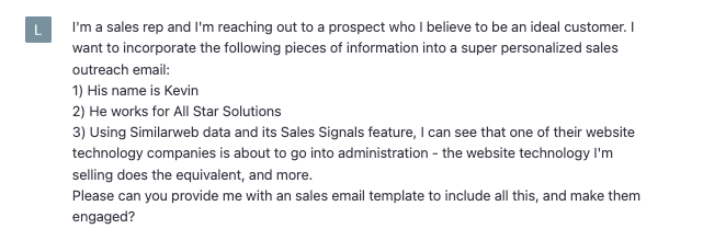 chatgpt for sdr personalized responses