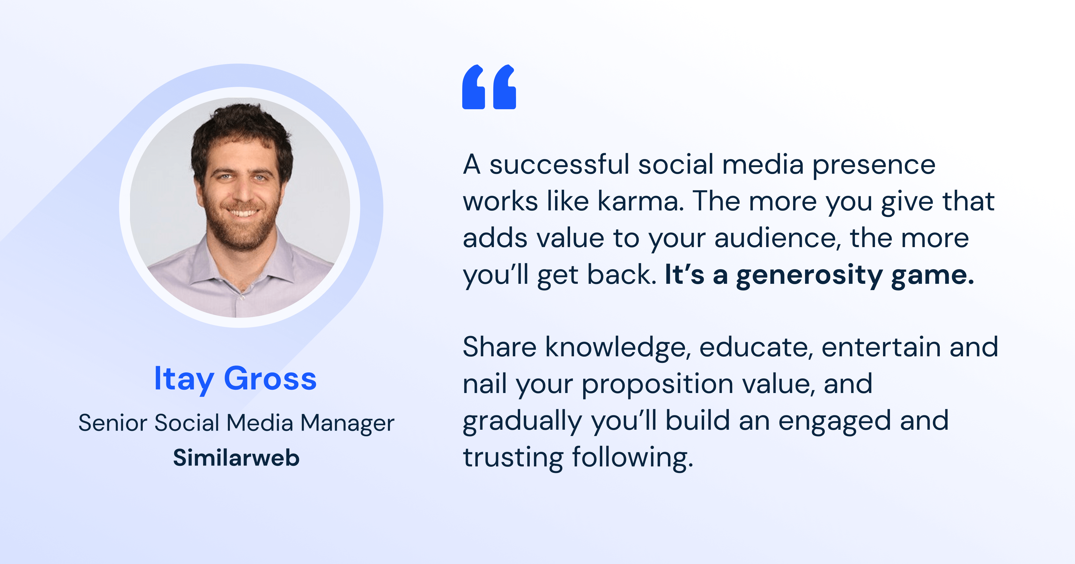 Social media - Itay Gross quote