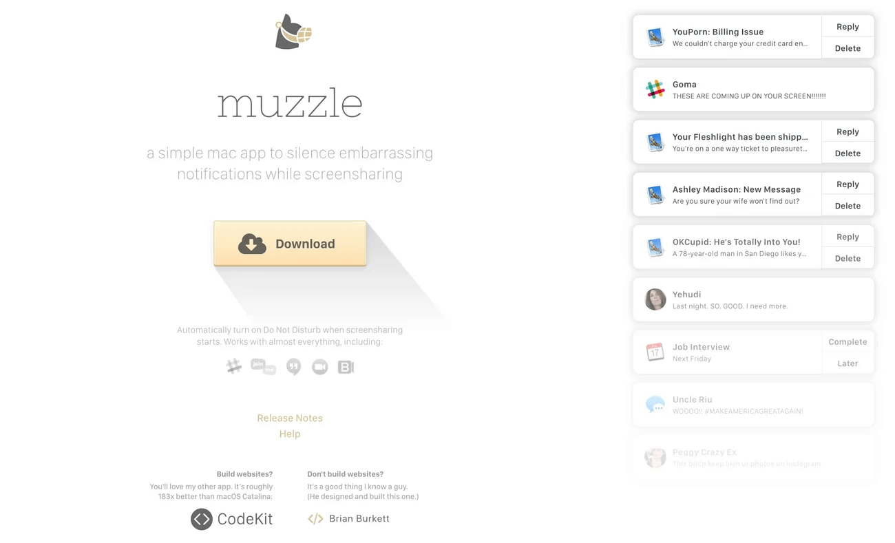 Funny Muzzle landing page