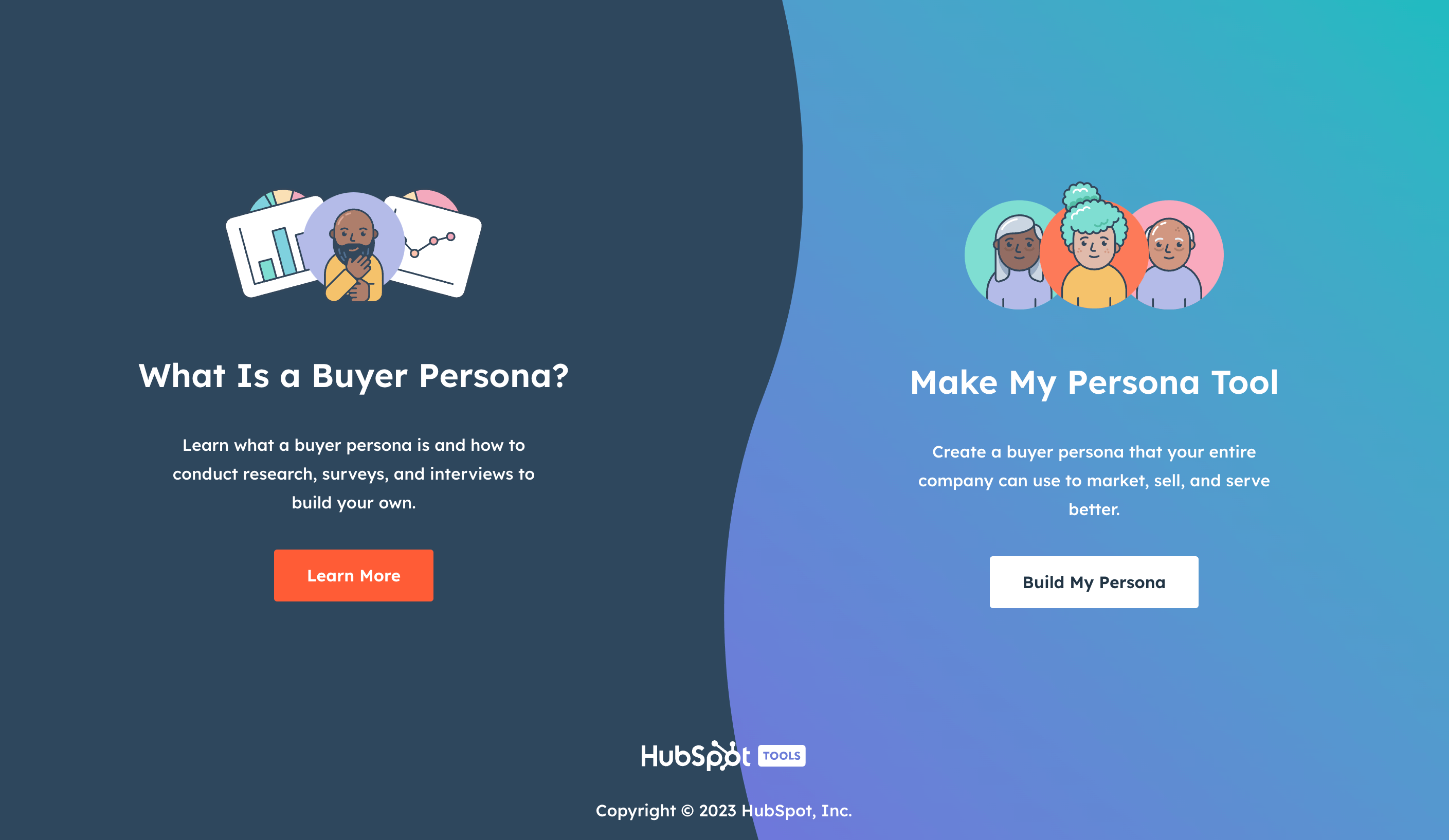 Hubspot persona landing page