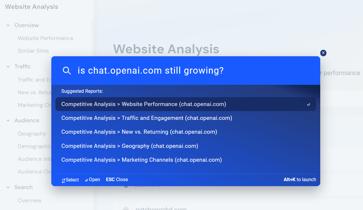 Ejemplo de respuesta de SimilarAsk Beta 1