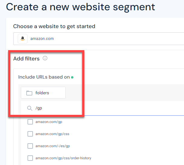 Creating a new website segment