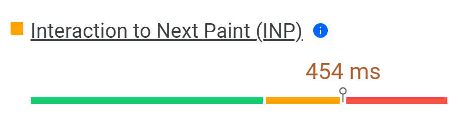 Interaction to next paint (INP)