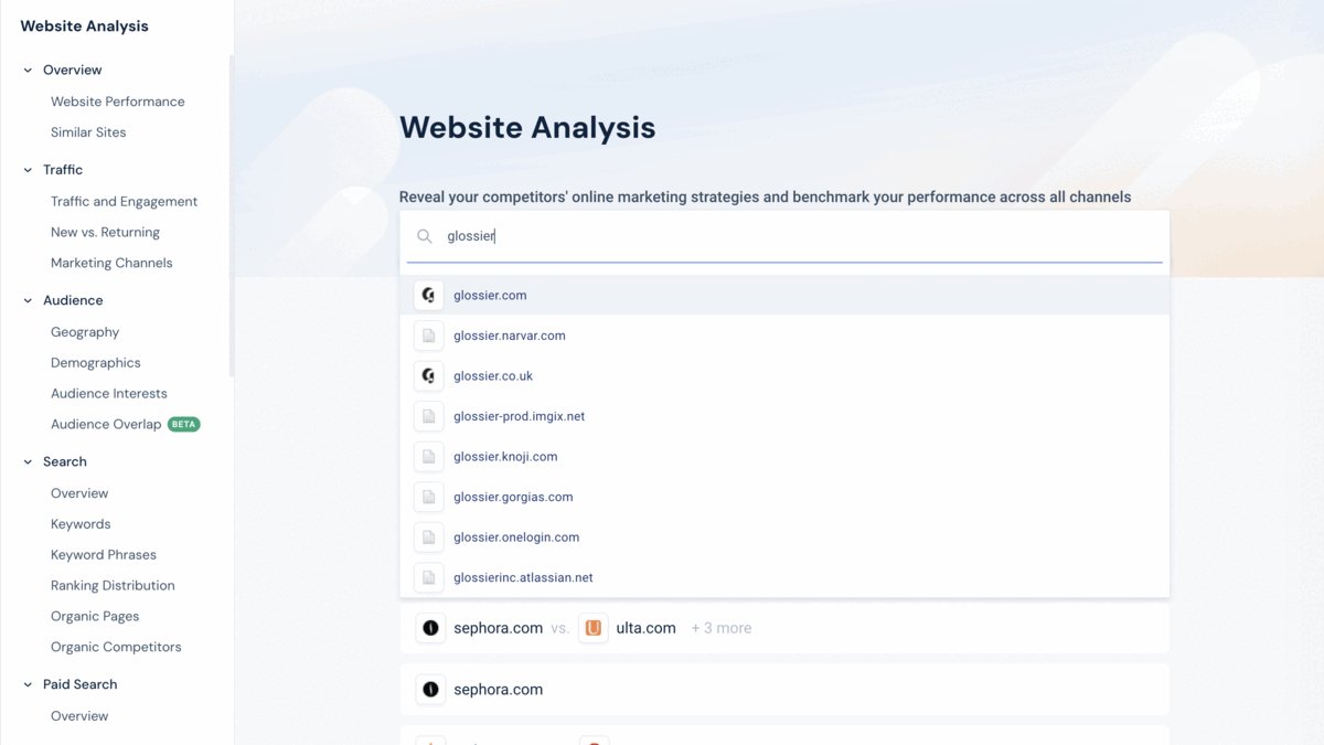 Competitive Analysis with Similarweb