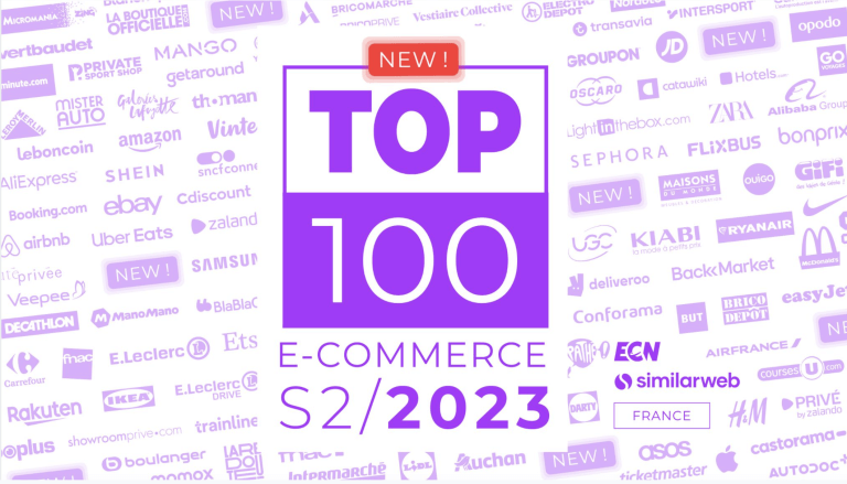 Top 100 E-commerce S2 2023: Temu bat tous les records, alors que les leaders stagnent à -0.2% de visites en moins