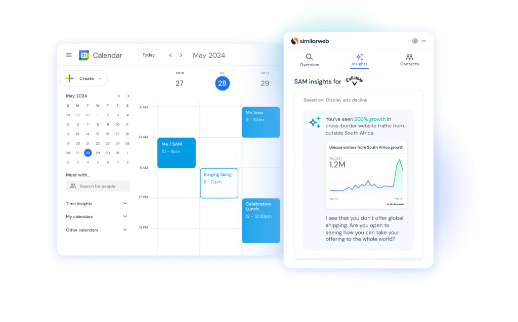 Gmail Mockup with SAM insights