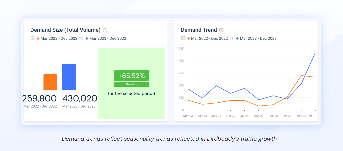 Birdbuddys Demand trends - Branded and non-branded terms