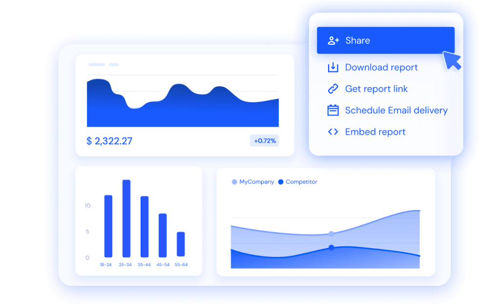 Illustration of a Similarweb report dashboard