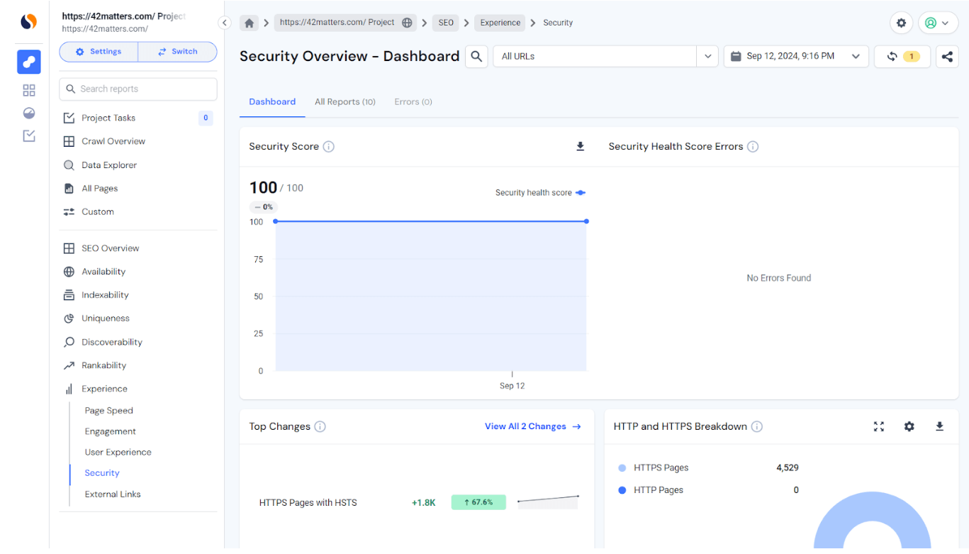 Similarweb website audit tool - Screenshot