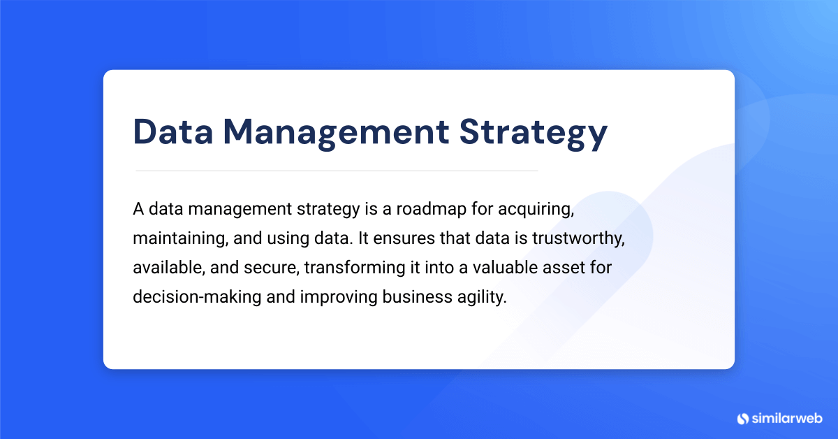 Image of the definition of a data management strategy