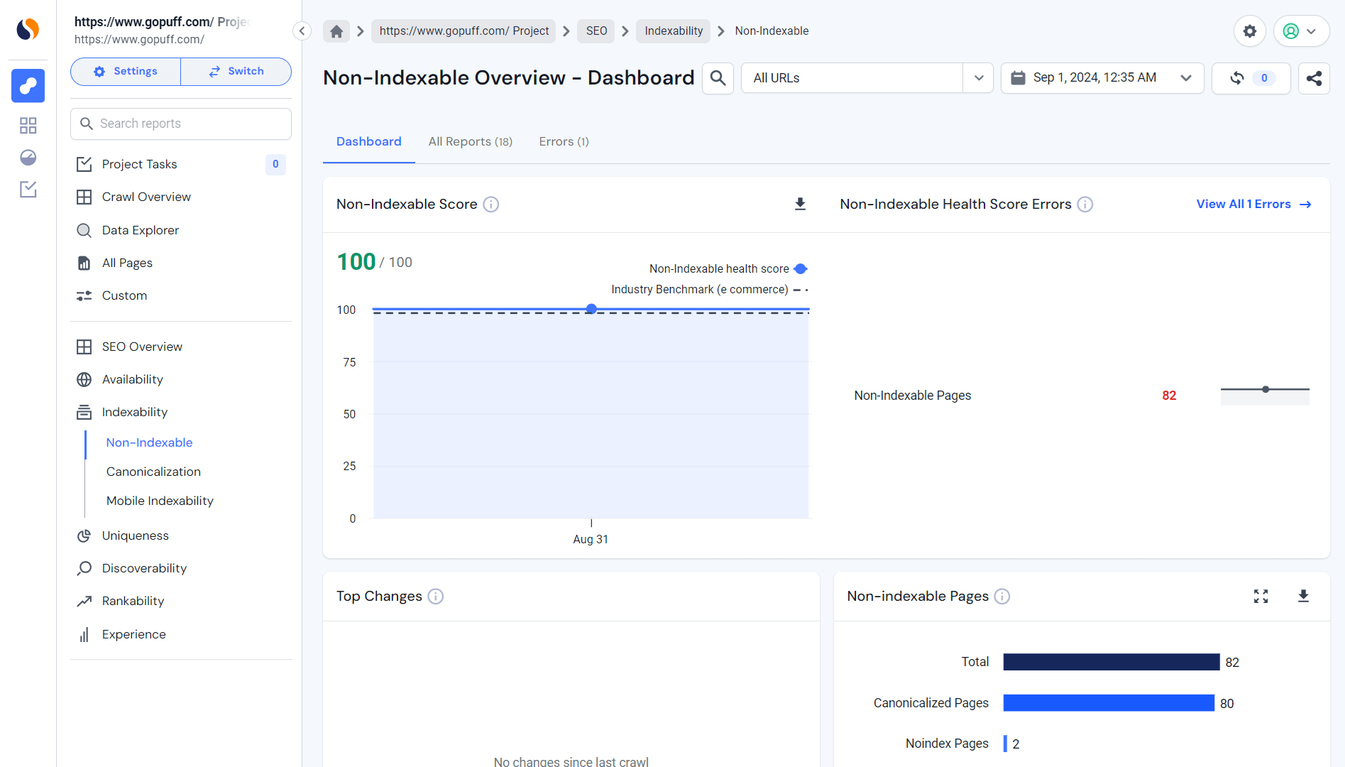 non-indexable site audit tool