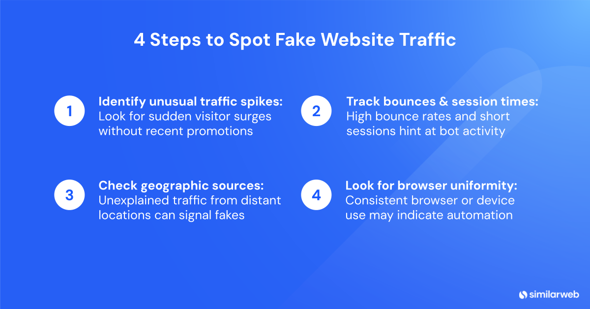 steps to spot fake website traffic