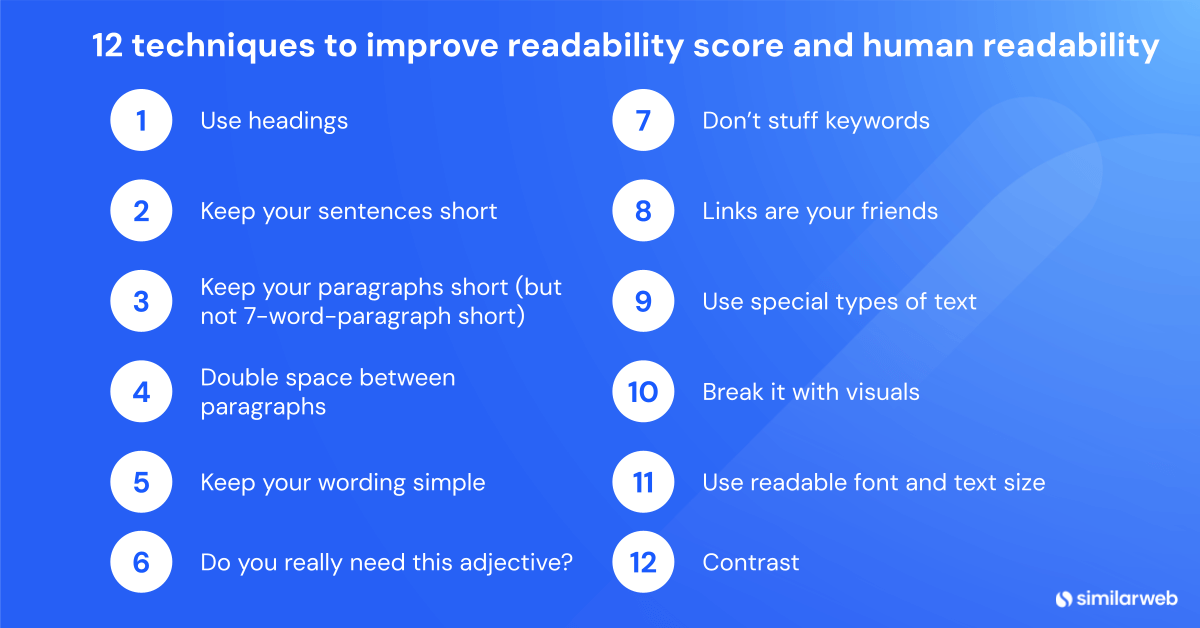 12 techniques to improve readability score and human readability