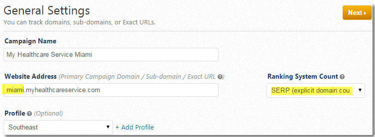 Sub-Domain rank tracking