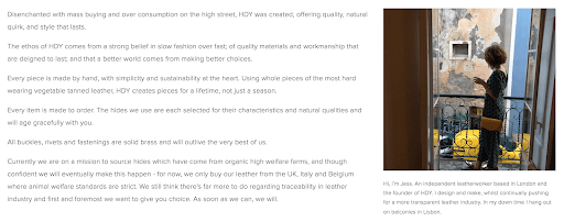 HDY Leather founder creates it’s brand identity based on its values of sustainability and progressive fashion.