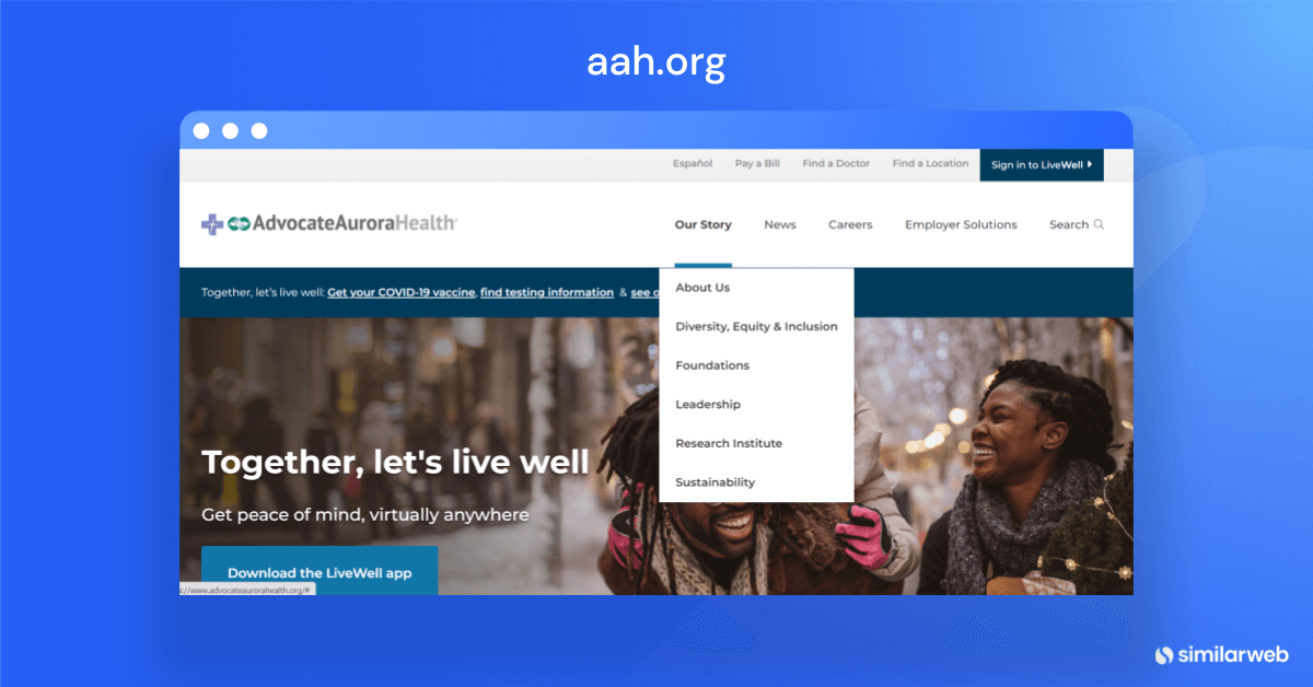 Extensive company info on the homepage of aah.org