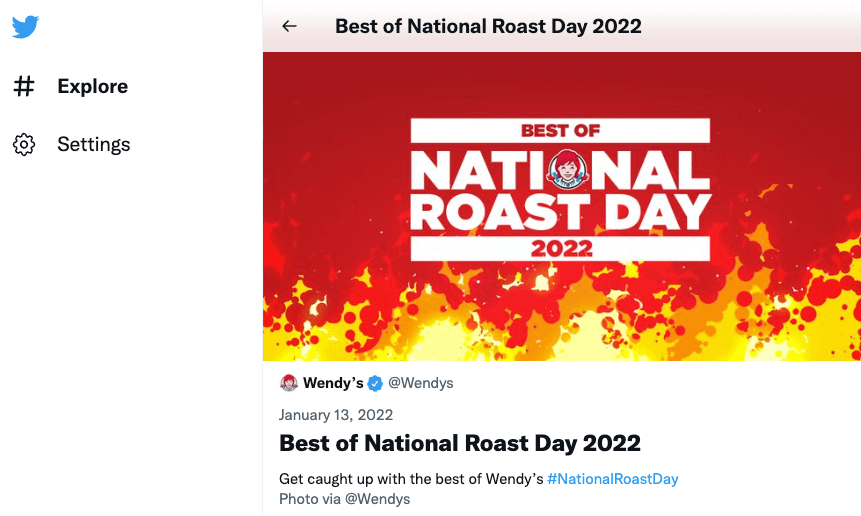 Wendy's Roast Day.